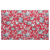 Red Silver Gray Floral Toile Stoff (Yard (91,4 cm))