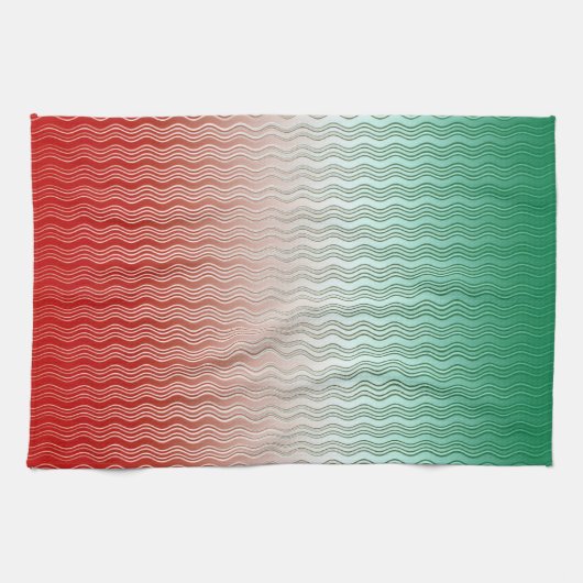 Red Silver Green Geschirrtuch (Horizontal)