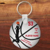 Red Silver günstige Geschenkideen für Basketballsp Schlüsselanhänger (Vorderseite)