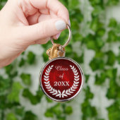 Red Silver Laurel Wreath Abschluss Schlüsselanhänger (Hand)