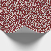 Red Silver Leopard Print Geschenkpapier (Ecke)