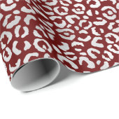 Red Silver Leopard Print Geschenkpapier (Rolleneckpunkt)