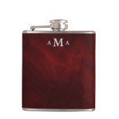 Red Silver Monogram Flachmann (Vorderseite)