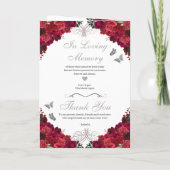 Red Silver Princess Tiara Quinceanera Programm (Rückseite)