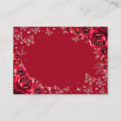 Red Silver Quinceanera Reception Details Begleitkarte (Rückseite)