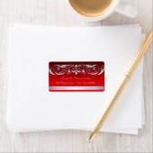 Red Silver Scroll Address Labels für Großherzogtum Adressaufkleber (Insitu)