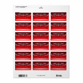 Red Silver Scroll Address Labels für Großherzogtum Adressaufkleber (Vorne)