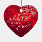 Red Silver Snowflake Colorado Familie Keramik Ornament (Vorne)