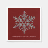 Red Silver Snowflake Serviette (Vorderseite)