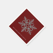 Red Silver Snowflake Serviette (Ecke)
