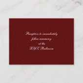 Red Silver Snowflakes Hochzeitsempfang einladen Begleitkarte (Rückseite)