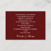 Red Silver Snowflakes Hochzeitsgeschenk Registrier Begleitkarte (Rückseite)