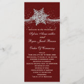 Red Silver Snowflakes Hochzeitsprogramme Teelänge Programm (Vorderseite)