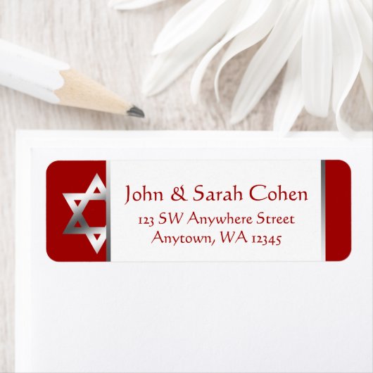 Red Silver Star der David Rücksendeadresse (Insitu)