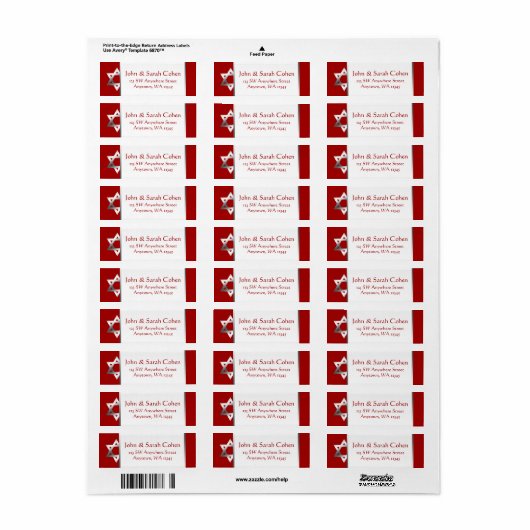 Red Silver Star der David Rücksendeadresse (Vorne)