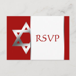Red Silver Star von David Bar Mitzvah UAWG RSVP Karte