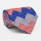 Red Silver und Blue Wave Strive Gemusterte Krawatt Krawatte (Gerollt)