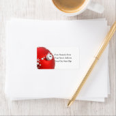 Red & Silver Weihnachts-Ornament-Adressetikett Adressaufkleber (Insitu)