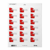 Red & Silver Weihnachts-Ornament-Adressetikett Adressaufkleber (Vorne)