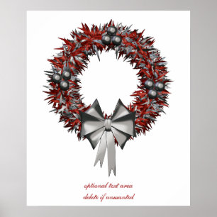Red & Silver Weihnachts-Weihnachtsfeiertag-Poster Poster