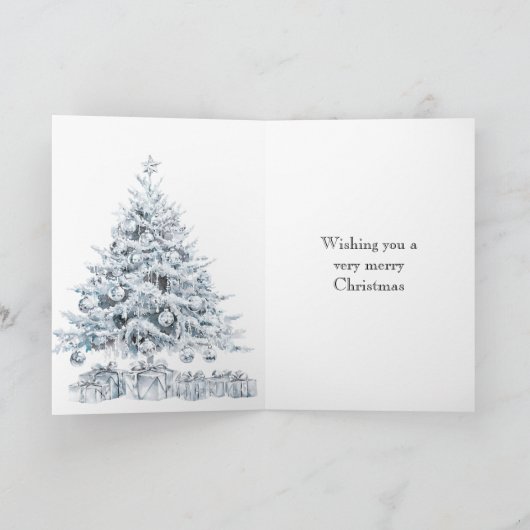 Red Silver Weihnachtsbaum Karte (Innenseite)