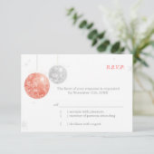 Red Silver White Christmas RSVP Karte (Stehend Vorderseite)