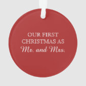 Red Simple Banner Holiday Foto Ornament (Rückseite)