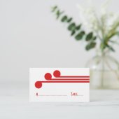 Red Simple Deko Chic Platzkarte (Stehend Vorderseite)