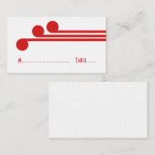 Red Simple Deko Chic Platzkarte (Vorne/Hinten)