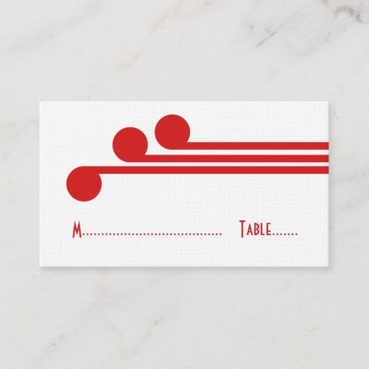 Red Simple Deko Chic Platzkarte (Vorderseite)