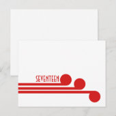 Red Simple Deko Chic Tischnummer Postcard (Vorne/Hinten)