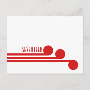 Red Simple Deko Chic Tischnummer Postcard