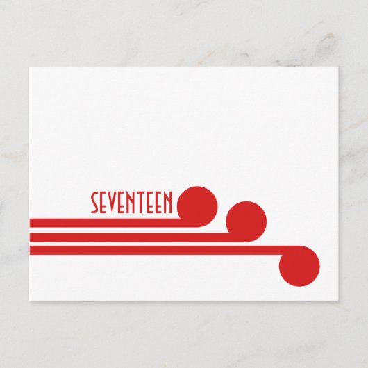 Red Simple Deko Chic Tischnummer Postcard (Vorderseite)