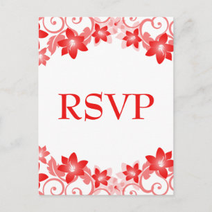Red Simple Floral UAWG Postcard Einladungspostkarte