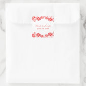 Red Simple Floral Wedding Stickers (Tasche)
