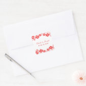 Red Simple Floral Wedding Stickers (Umschlag)