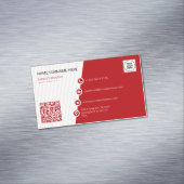 Red Simple formaler QR Code Modern Magnetische Visitenkarte (Beispiel)