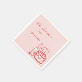 RED simple Hand Drawn 30. Geburtstag Napkins Serviette (Ecke)