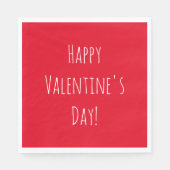 Red Simple Happy Valentine's Day Serviette (Vorderseite)