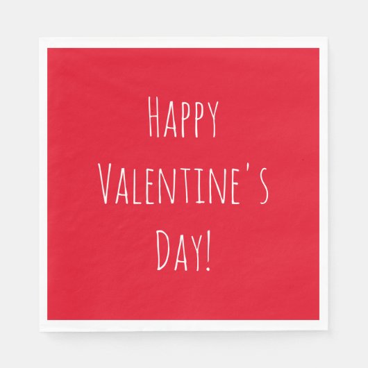 Red Simple Happy Valentine's Day Serviette (Vorderseite)