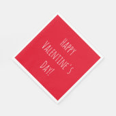 Red Simple Happy Valentine's Day Serviette (Ecke)