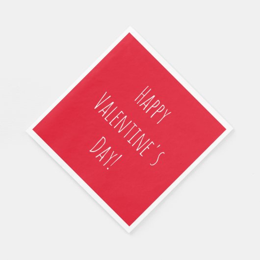 Red Simple Happy Valentine's Day Serviette (Ecke)