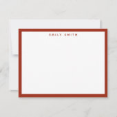 Red Simple Modern Note Card Mitteilungskarte (Vorderseite)