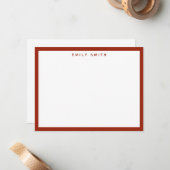 Red Simple Modern Note Card Mitteilungskarte (Vorderseite/Rückseite Beispiel)