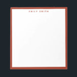 Red Simple Modern Notizblock<br><div class="desc">Red Simple Modern Beruflich Border Notepad</div>