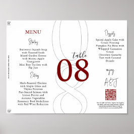 Red Simple Modern Tri-Fold Wedding Menu Poster