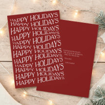 Red Simple Modern Unique Typografy Happy Holidays