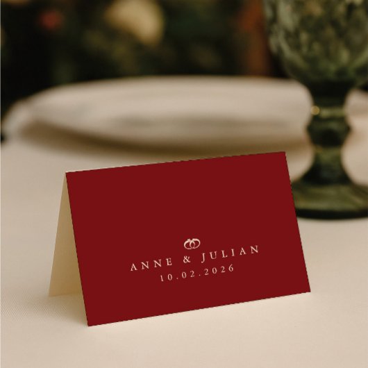 Red Simple Modern Wedding Calligraphy Tischnummer