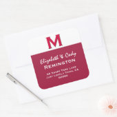 RED Simple Monogram M oder Any Initial V10 Quadratischer Aufkleber (Umschlag)