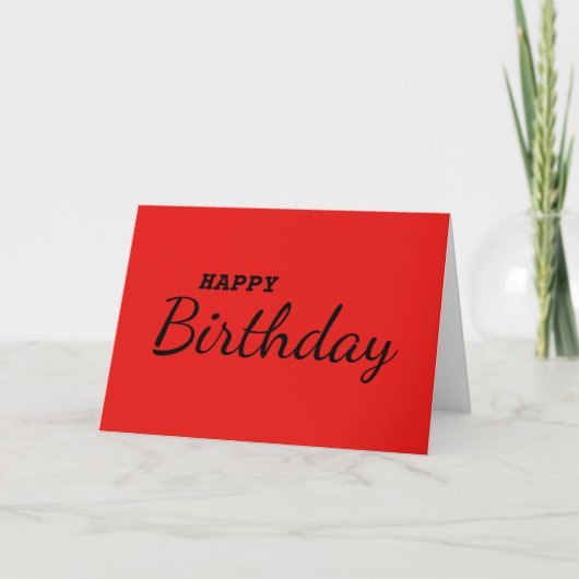 Red Simple Pop Art Happy Birthday Card Karte (Vorderseite)